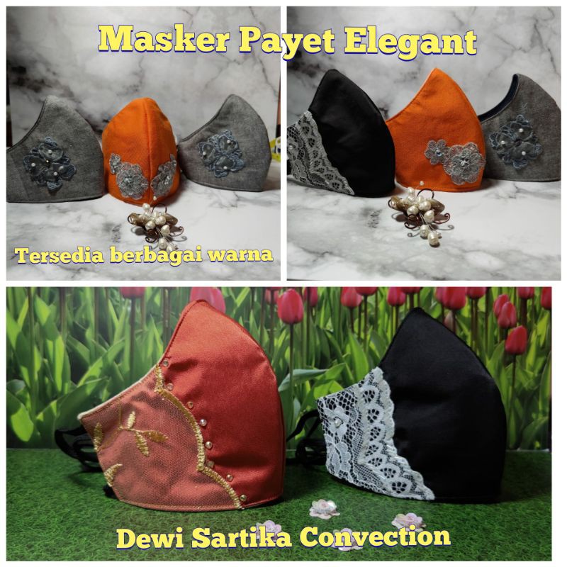 Masker payet keren masker elegant masker hajatan