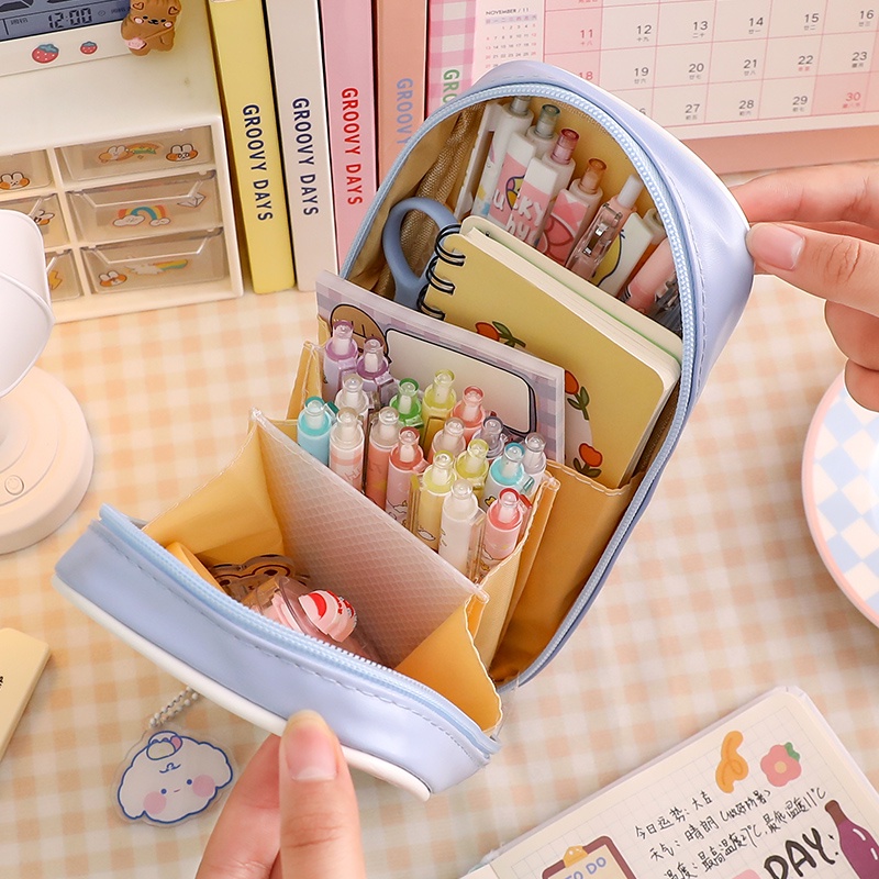 

Tempat Pensil Transparan Anti Air Motif Kartun Kawaii Dengan Resleting