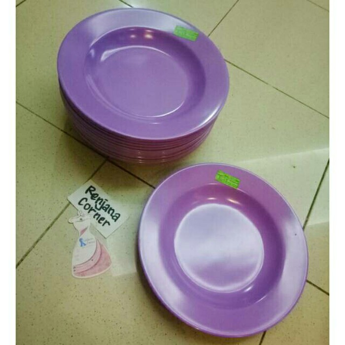 Piring Ungu Melamin Bulat Shabby Chic