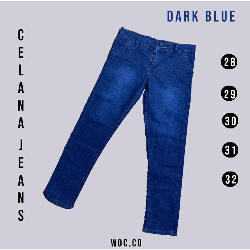 Celana panjang jeans premium stretch biru tua dan biru muda