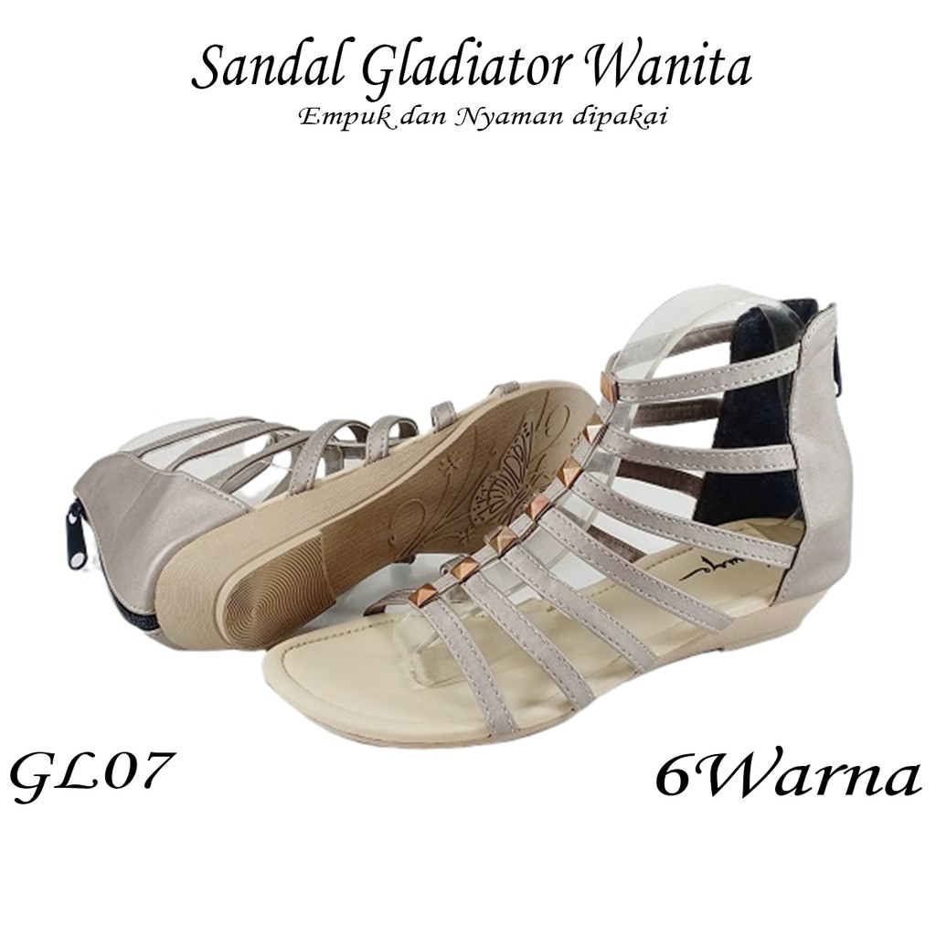 Emye - Sendal Gladiator Flat Tali Pansus Wanita Elegan Terbaru 2021