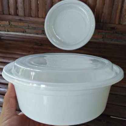 Mangkok Thinwall putih 1000 ml /Tepak Plastik Wadah Bekal/Kotak Nasi