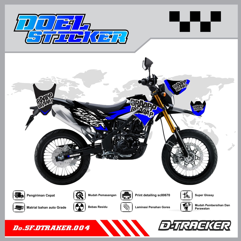 Sticker Striping Semifull CRF 150L List Variasi Hologram Pelangi,Crome Doel  004