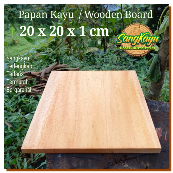 Kayu papan kayu 20x20x1cm talenan kayu bahan craft dekorasi hiasan