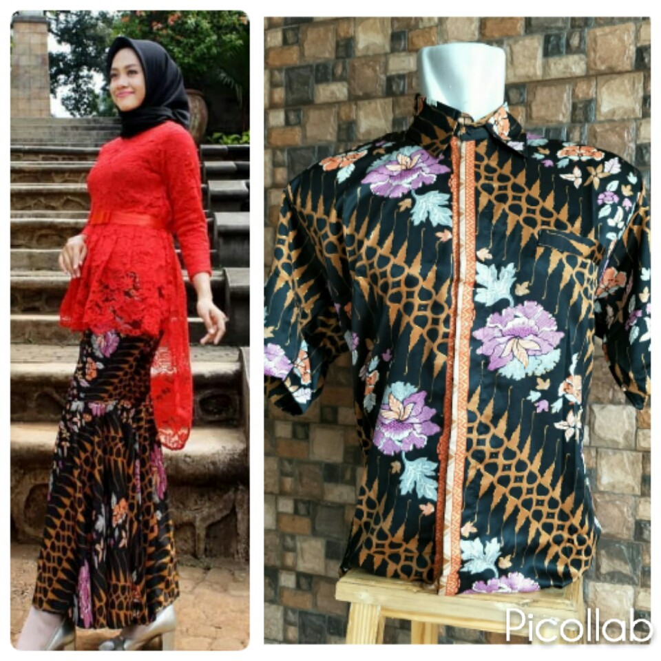 Kebaya Brokat Aurora Rok Duyung  Kemeja Batik Lengan Pendek