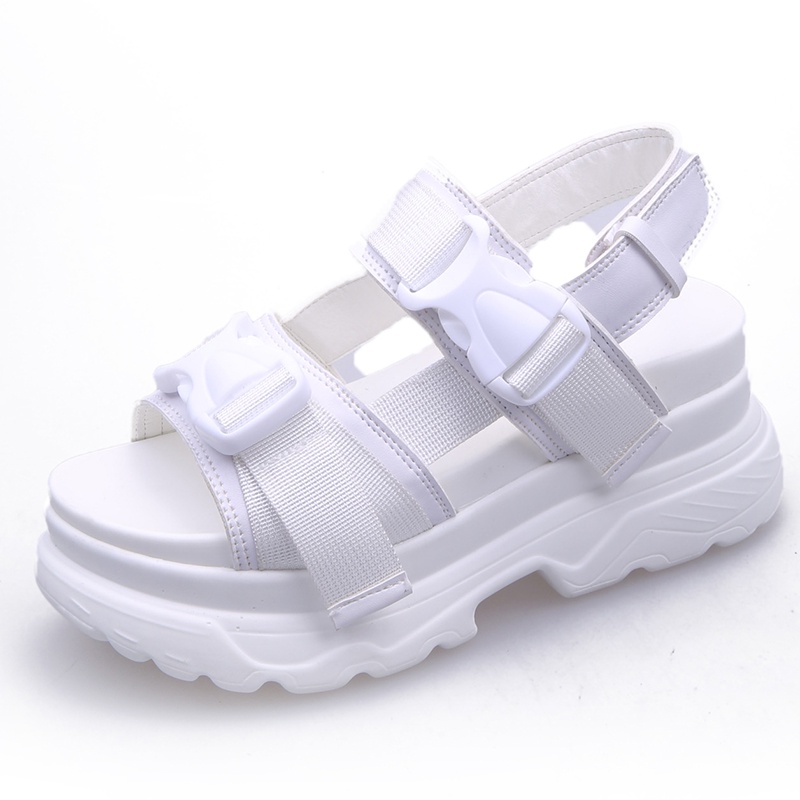 white sole platform sandals