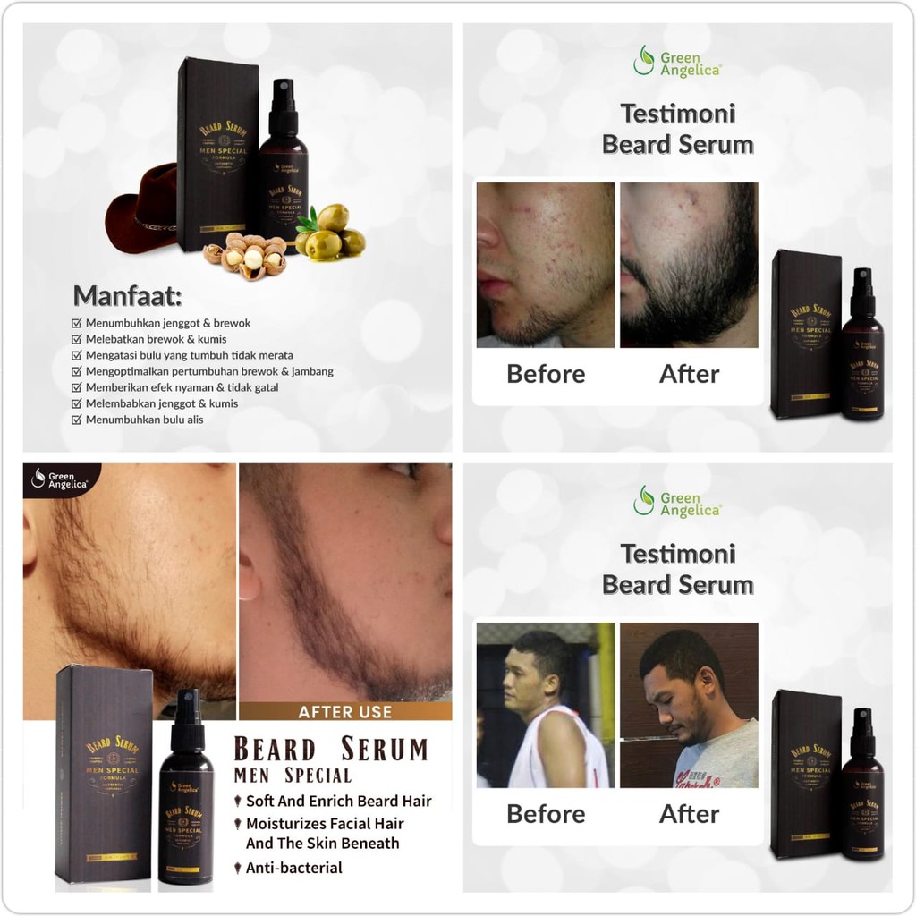 BEARD SERUM GREEN ANGELICA - PENUMBUH JAMBANG, BREWOK, KUMIS, ALIS DLL