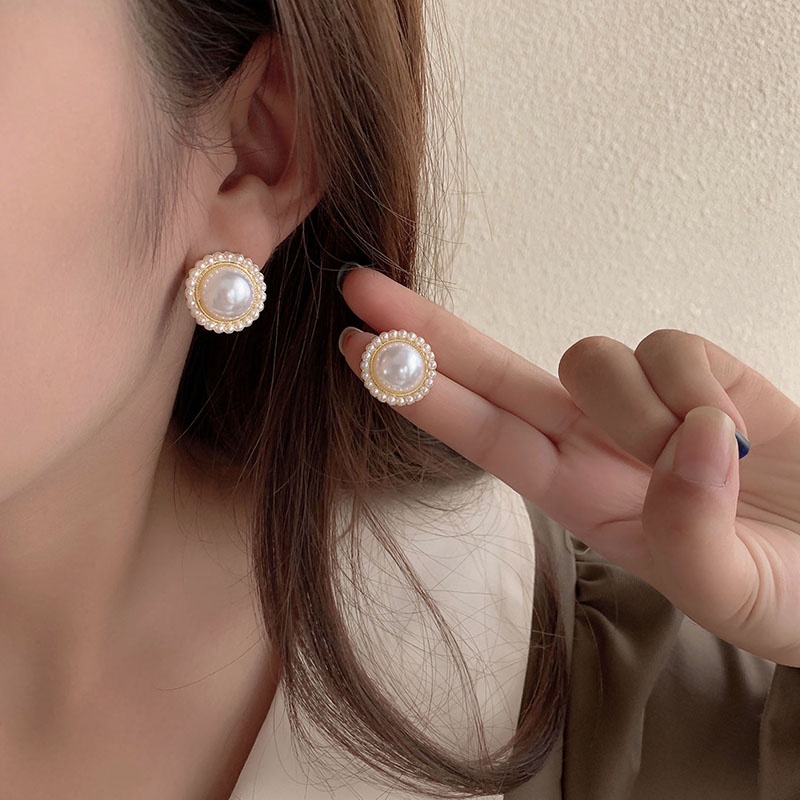 Anting Mutiara Gaya retro Perancis Untuk Wanita