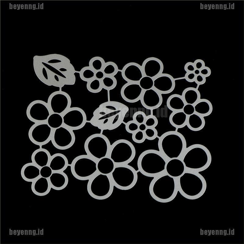 Bey 11Pcs Cetakan Stensil Cutting Dies Motif Bungadaun Bahan Metal Untuk Scrapbook Craft DIY