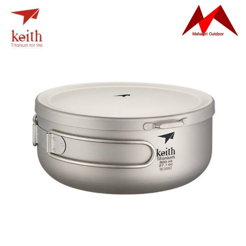 Keith Ti5327 lunch box titanium kotak makan 800ml piring ultralight Camping