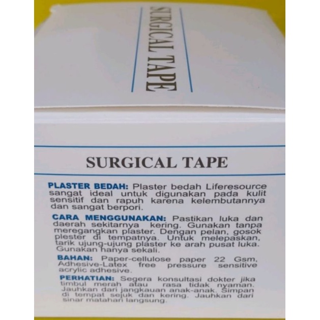 Micropore Surgical Tape Plester  1,25cm x 4,55cm ( 1/2inc ) &amp; 2,5cm x 4,55cm ( 1inc)