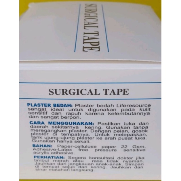 Micropore Surgical Tape Plester  1,25cm x 4,55cm ( 1/2inc ) &amp; 2,5cm x 4,55cm ( 1inc)