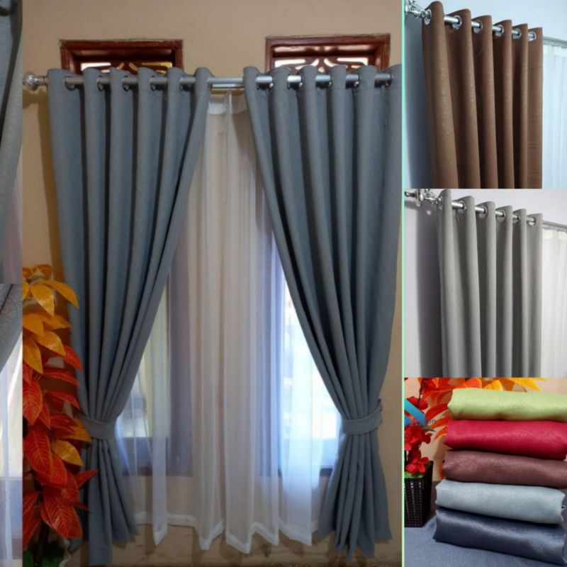 Gorden blackout super tebal kain polos embos import dan halus gordeng minimalis Gorden Minimalis Gor