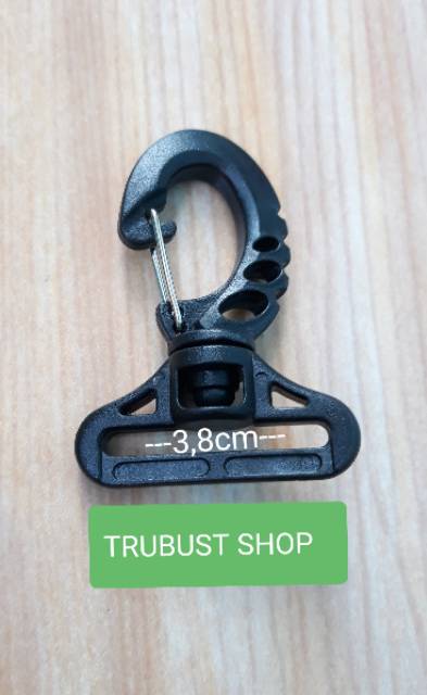 Kait tas kew kew plastik buckle acetal 3,8cm warna hitam jual per 1pc