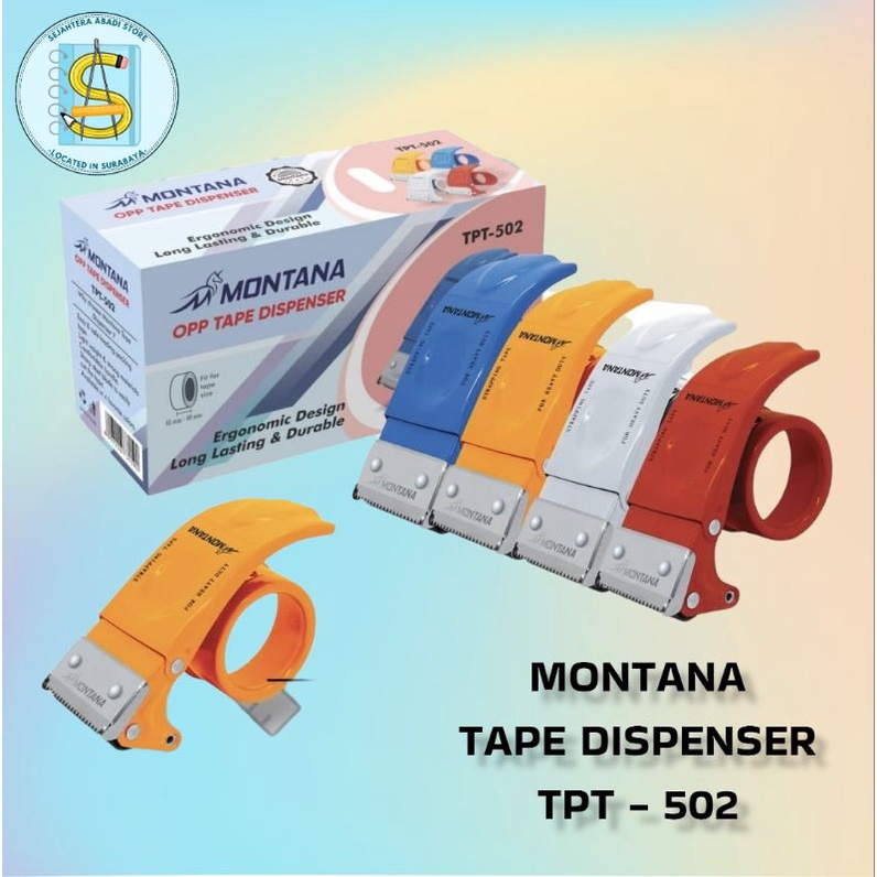 ALAT PEMOTONG LAKBAN BESAR BESI / TAPE DISPENSER BESI BESAR MONTANA TPT-502 (PCS)