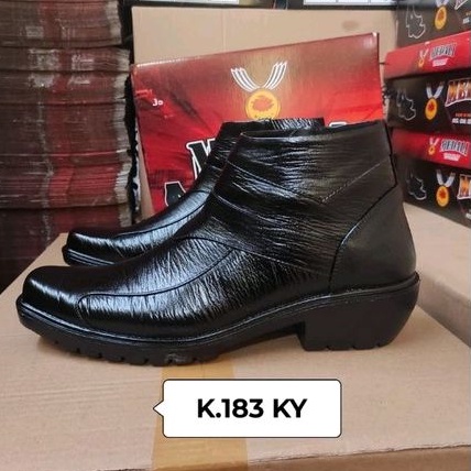 Sepatu kulit pria PDH boots Polri TNI Seccurity ASN sepatu kerja formal tampil lebih keren