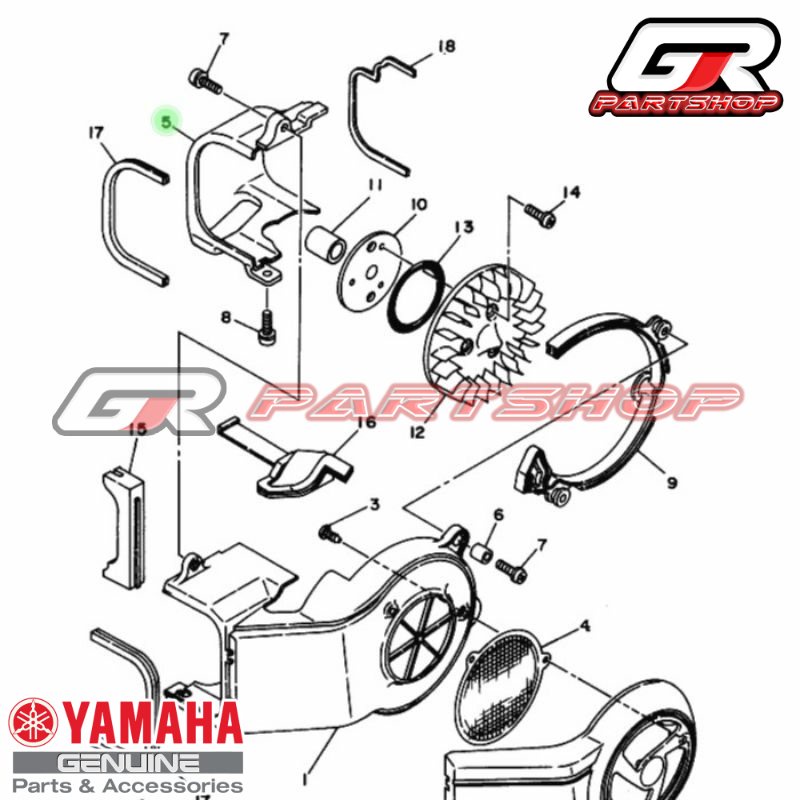 cover mesin kanan f1zr ori ygp fizr fiz f1z r tutup penutup caver engine shroud fan cooler cooling pendingin kipas