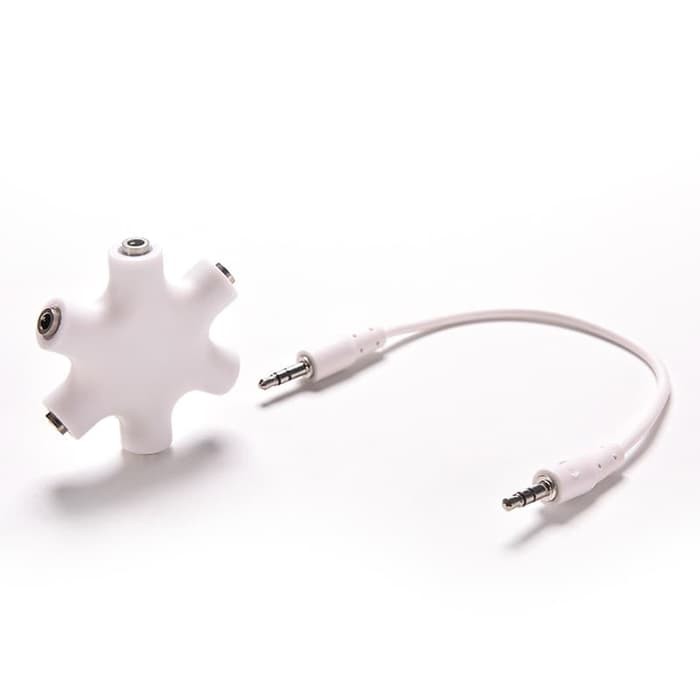 6 Way Ports Male to 5 Female Audio Earphone 3.5mm Jack Splitter Adapter - JLT108--ALLOYSEED