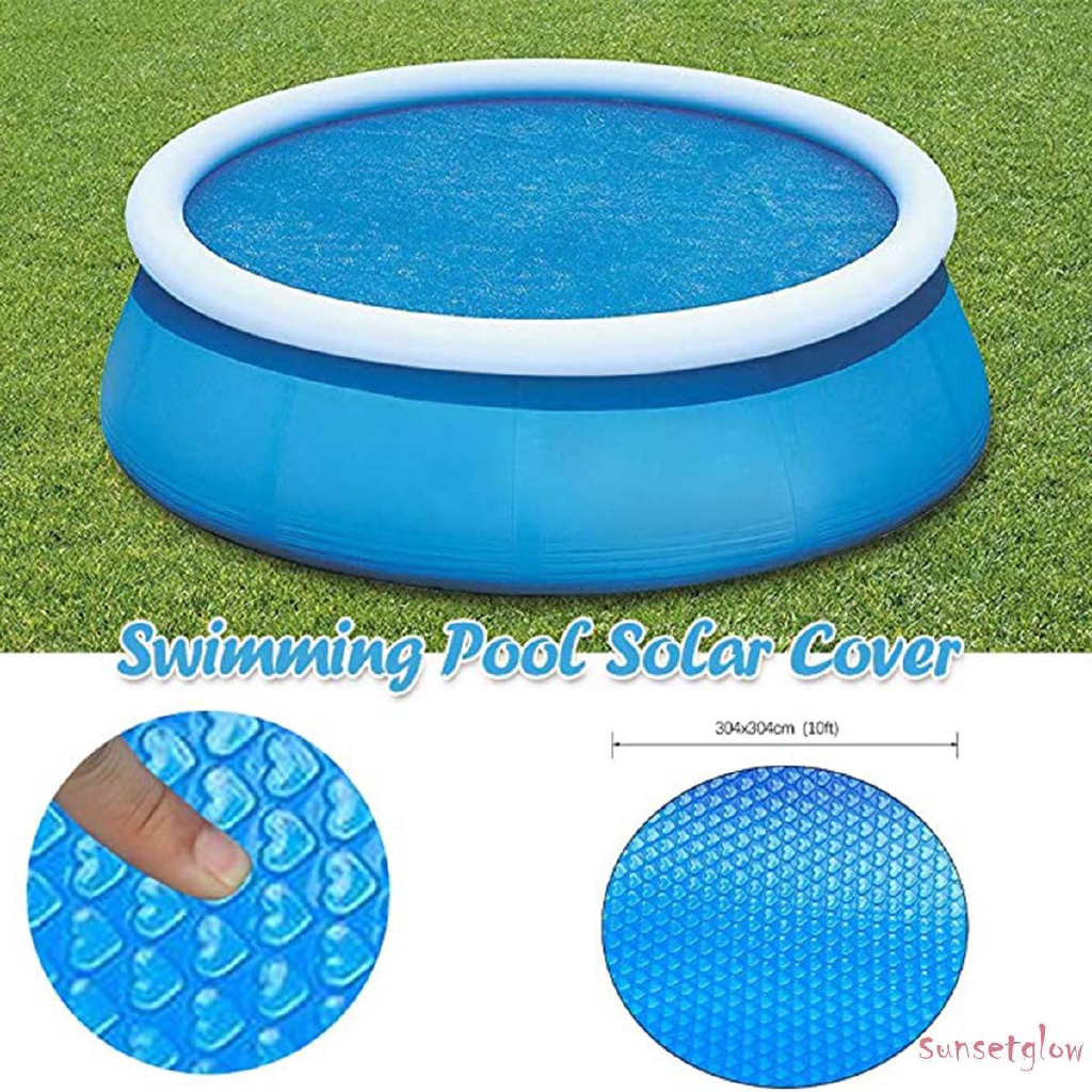 Round Pool Solar Cover Dust Proof Solar Heat Retaining Cover For Swimming Pool Shopee Indonesia