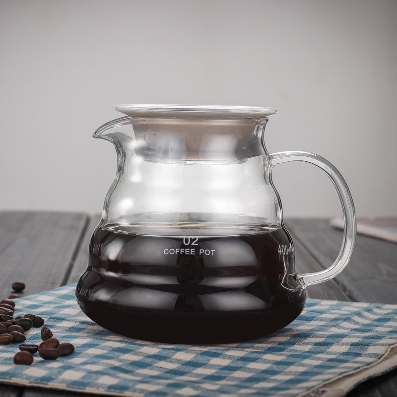 Bisa COD Coffee Maker Pot V60 Drip Kettle Teko Kopi Barista Borosilicate Glass 600ml - SE101
