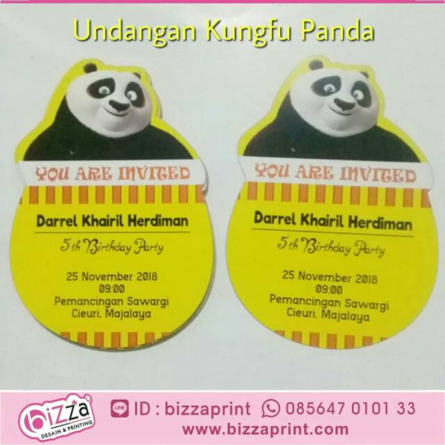 Undangan Ultah Anak Unik Karakter Kartun "Kungfu Panda"