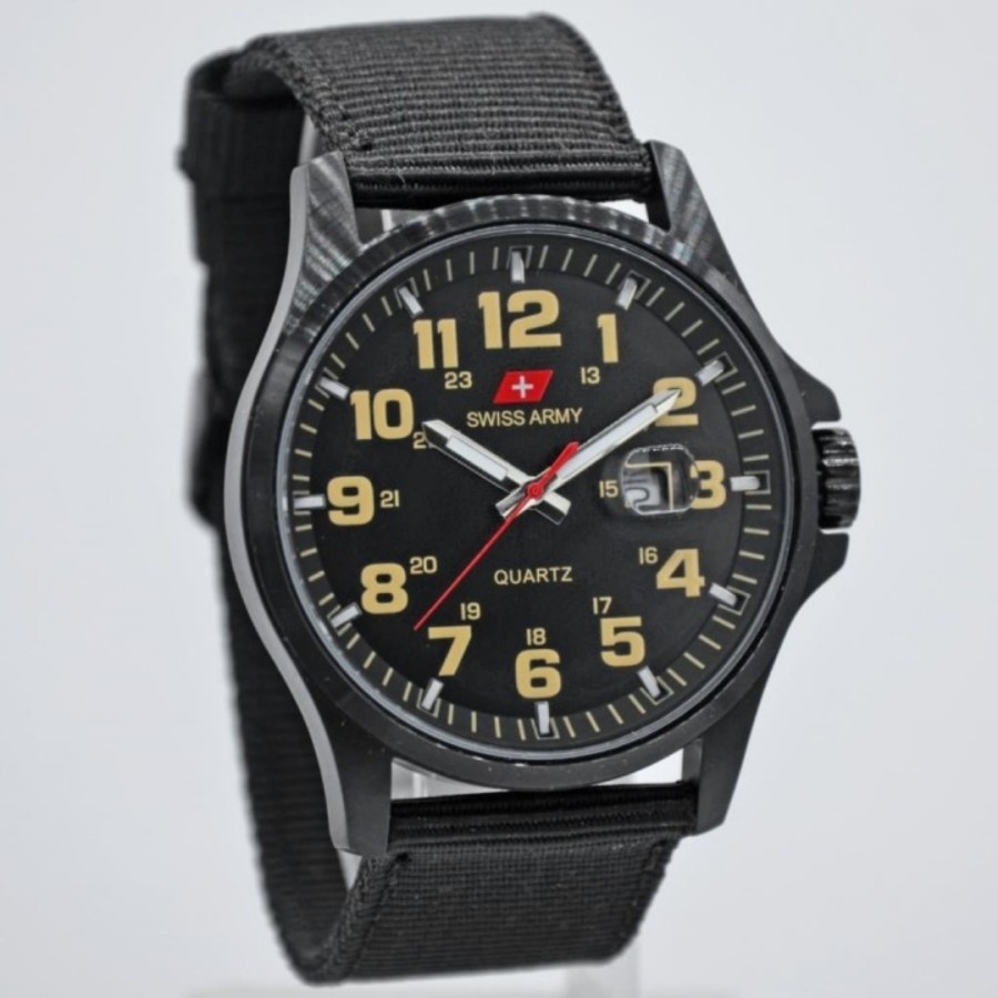 Jam Tangan Pria Swiss SA-2115 Original Tali Kanvas - Jam Tangan Pria Swiss Original Tali Kanvas