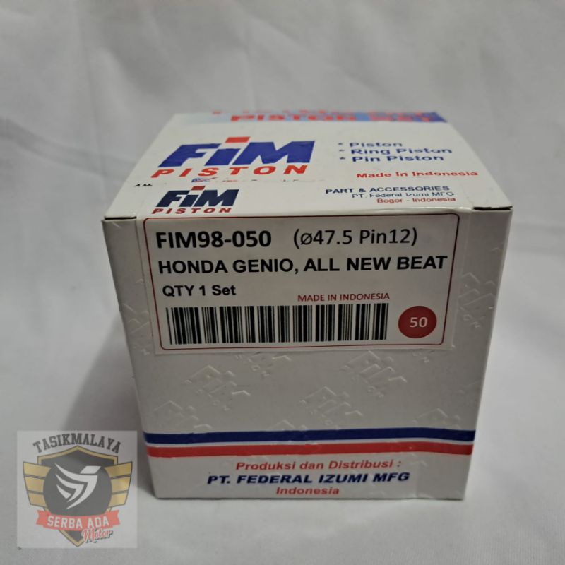 PISTON KIT SEHER KIT GENIO BEAT 2020 ALL NEW BEAT OS STD 25 50 75 100 FIM 98