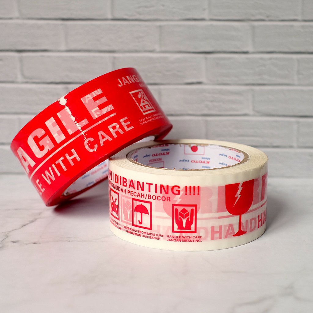 

LAKBAN FRAGILE 48 MM 80 YARD - ISOLASI FRAGILE JANGAN DIBANTING ONLINE SHOP MERAH PUTIH SEGEL
