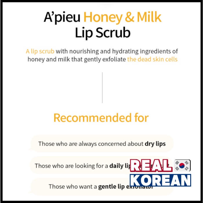 Apieu Honey and Milk Lip Balm 3.3g/ Honey and Milk Lip Scrub 8ml / Honey and Milk Lip Sleeping Pack 6.7g