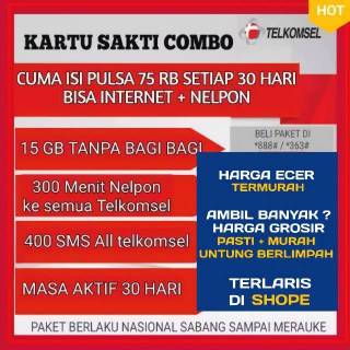 Kartu Sakti Telkomsel Combo Supermurah Kartu Sudah 4g Shopee