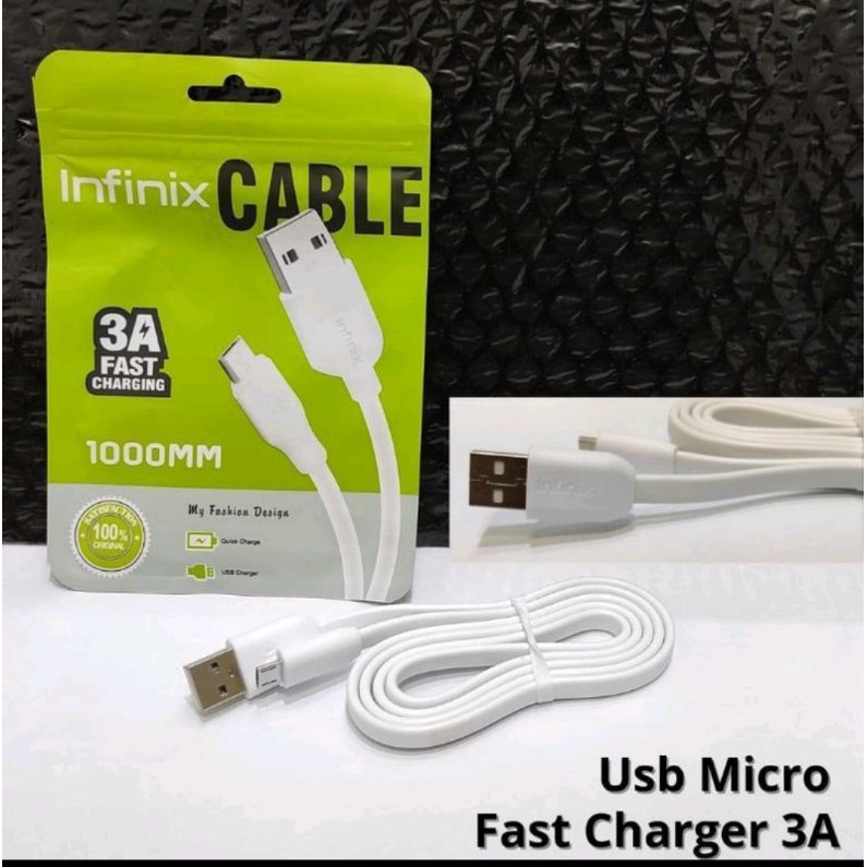 Kabel Data Infinix Hot 9 play Hot 10 Play Fast Charging 3.A Micro USB Bisa Buat Tipe Infinix Micro Usb Lainya Original