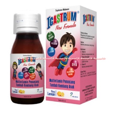 Igastrum New Formula Multifitamin Penunjang Tumbuh Kembang Anak 60 Ml Rasa Lemon iga Strum