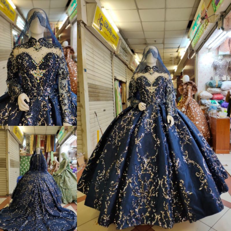 Gaun mewah modern / gaun pengantin / gaun akad / kebaya pengantin modern / pakaian pengantin