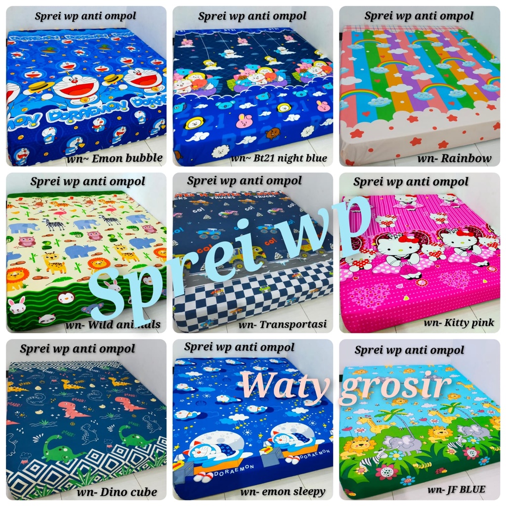 Waty grosir sprei waterproof anti ompol tanpa sarban sargul