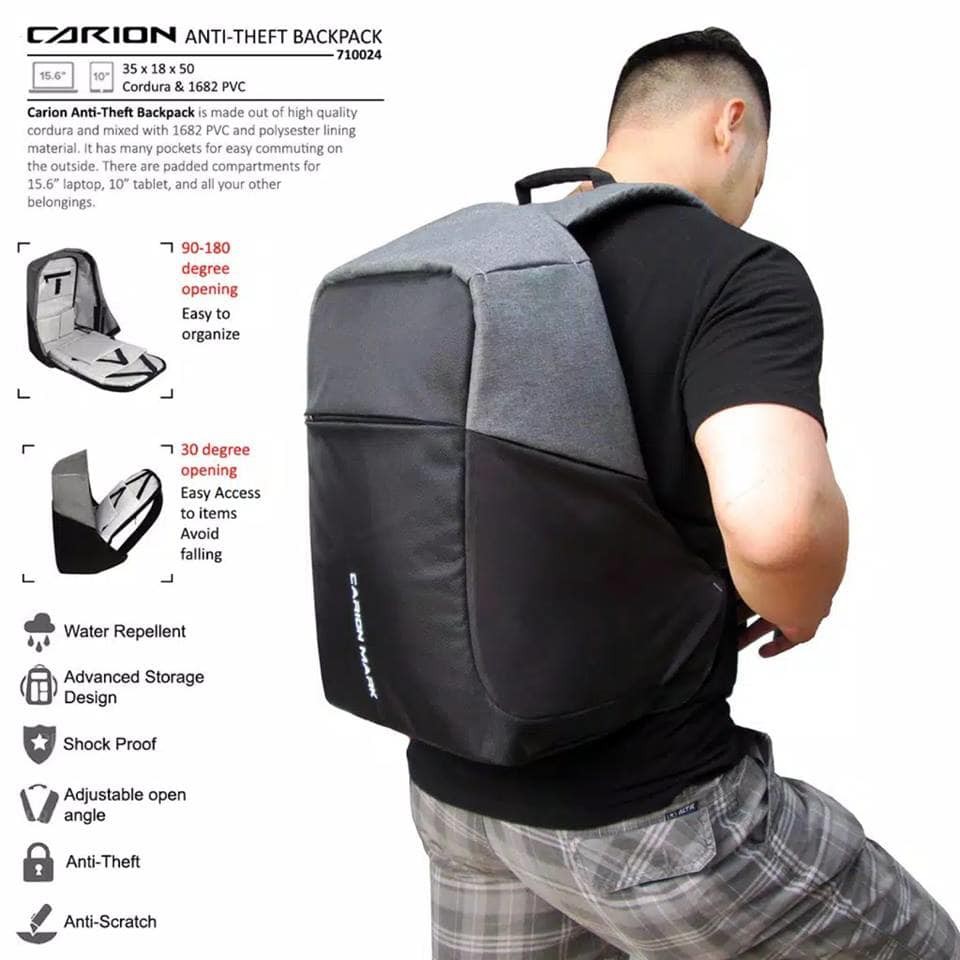 ORIGINAL Ransel Smart Backpack Bodypack Anti Theft Tas anti maling