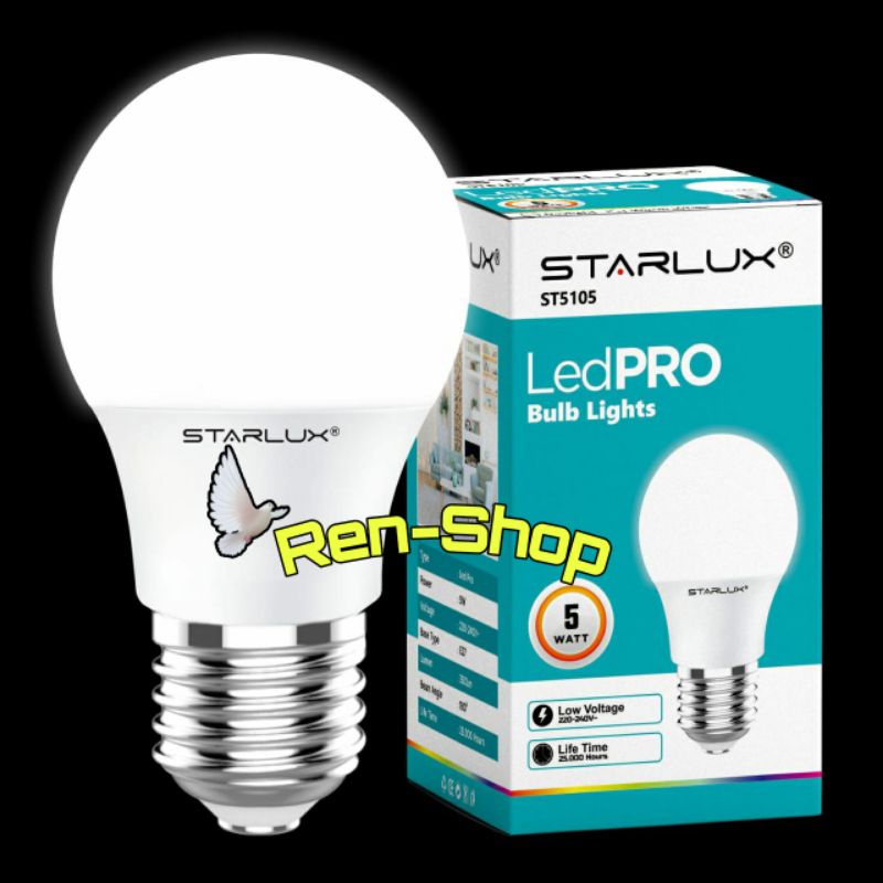 Bohlam Lampu LED PRO Buld lights Starlux 5 Watt Cahaya Putih