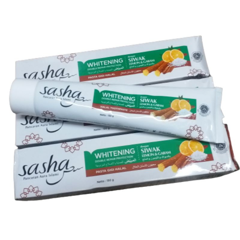 PASTA GIGI ODOL SASHA HERBAL SIWAK LEMON DAN GARAM