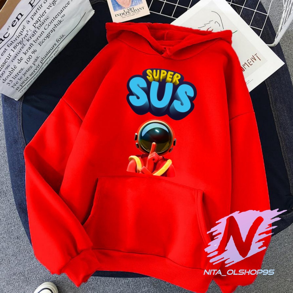 SWETER SUPER SUS HOODIE ANAK AMONG US 3D PERMAIANA ANAK