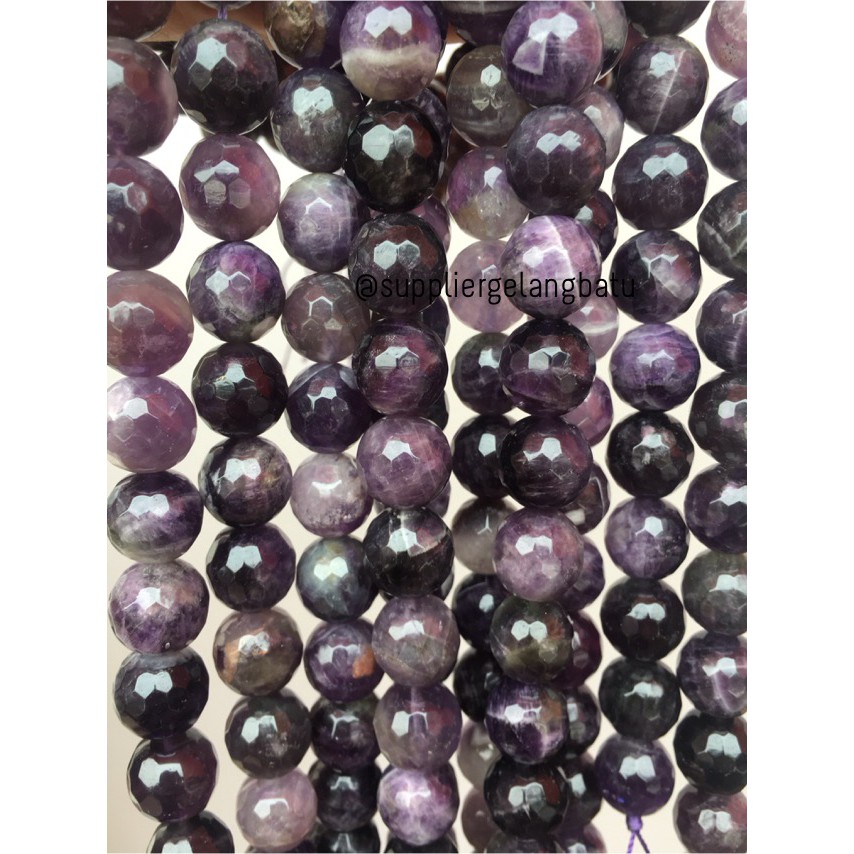 Batu kecubung brazil asli FACET 14mm CUTTING purple amethyst asli ungu