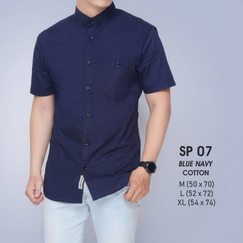 Kemeja Pria Polos Pendek Casual Distro Termurah