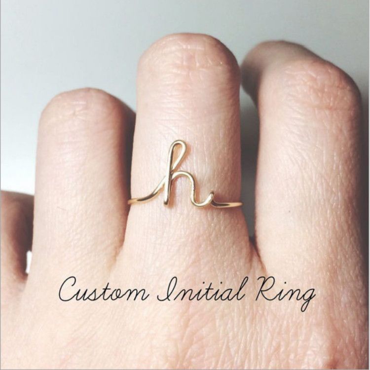 CN10 Cincin Emas gold imitasi huruf inisial lafabeth