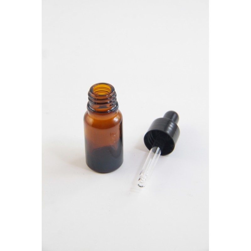 TERMURAH Botol Kaca Pipet Tebal Warna Coklat 10 ML - Ring Segel Hitam - Botol Serum Kaca Vitamin