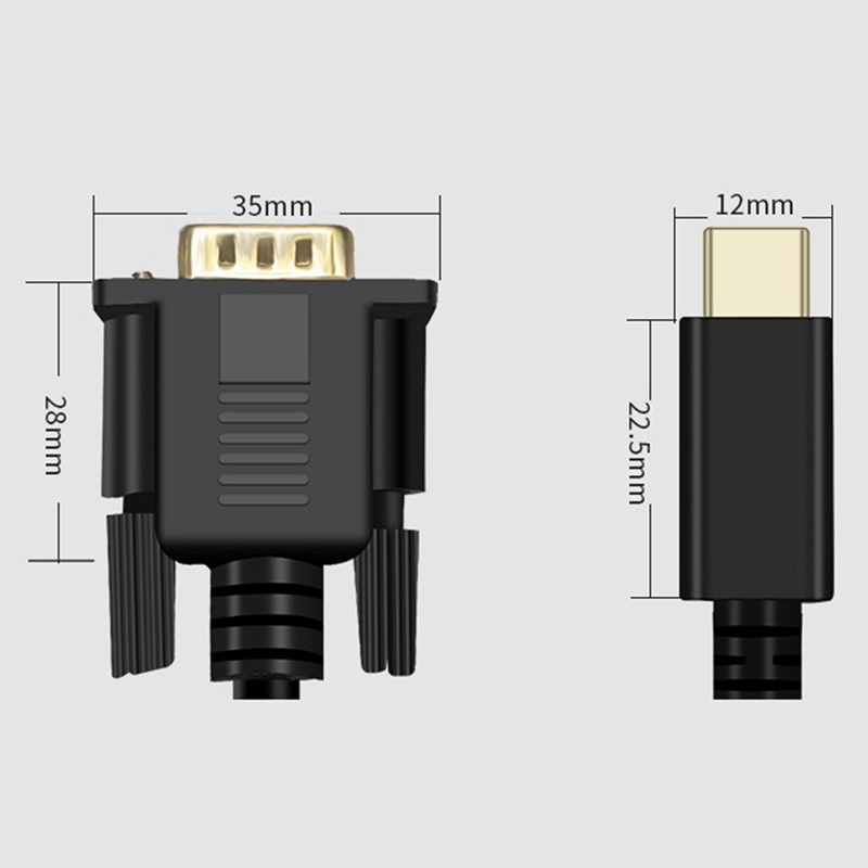 USB C to VGA Cable 5.9 Feet/1.8M, USB Type C to VGA Cable, Suitable for USB 3.1 Devices-Suitable for HP, Etc.