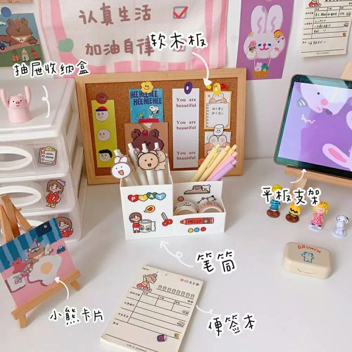 

Delia | Tempat Kosmetik/Alat Tulis/Organizer/Storage With Hp Holder Gaya Korea