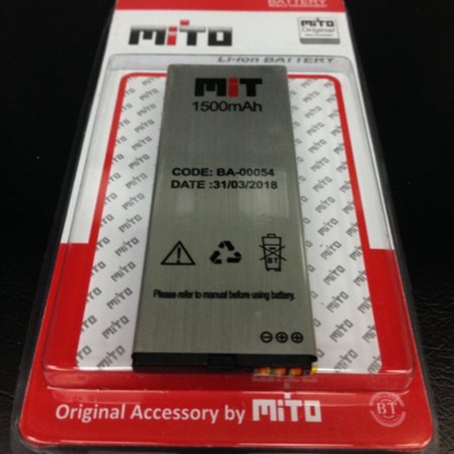 Baterai Mito A77 BA-00054 Fantasy Selfie 1500mah Original OEM