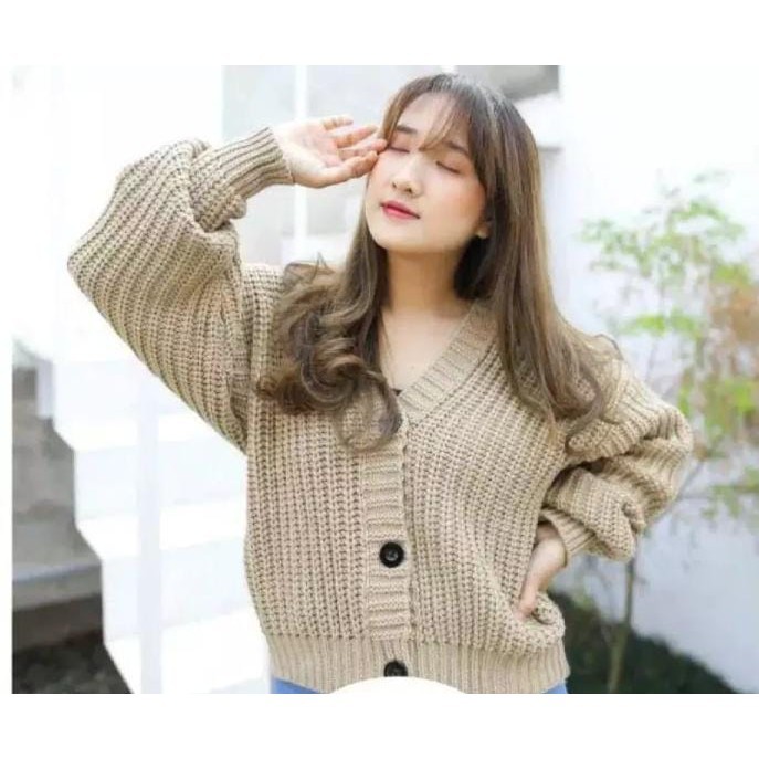 GRACIA CARDIGAN RAJUT WANITA || CARDY 7GT || OUTER CARDY-MOCA