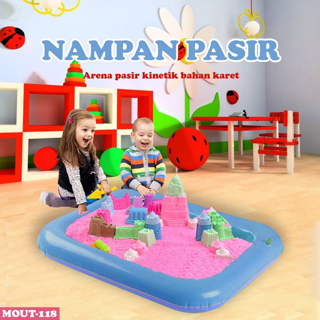 Tempat Tatakan Mainan Pasir Anak-anak Alas Arena Nampan Wadah Permainan Bahan Karet Warna Warni