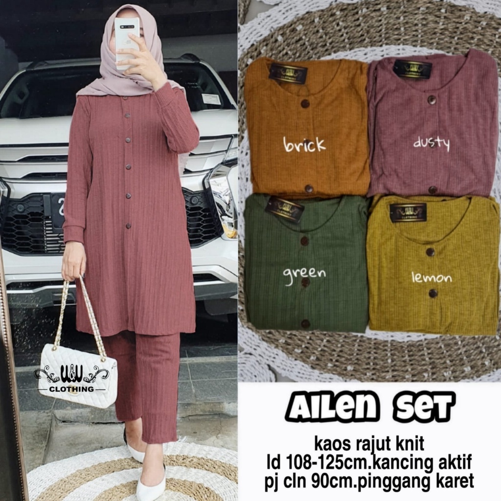 Setelan Tunik Panjang Polos Harian Kaos Knit Rajut Import Wanita Terbaru 2021 Jumbo Melar XL XXL Ld 