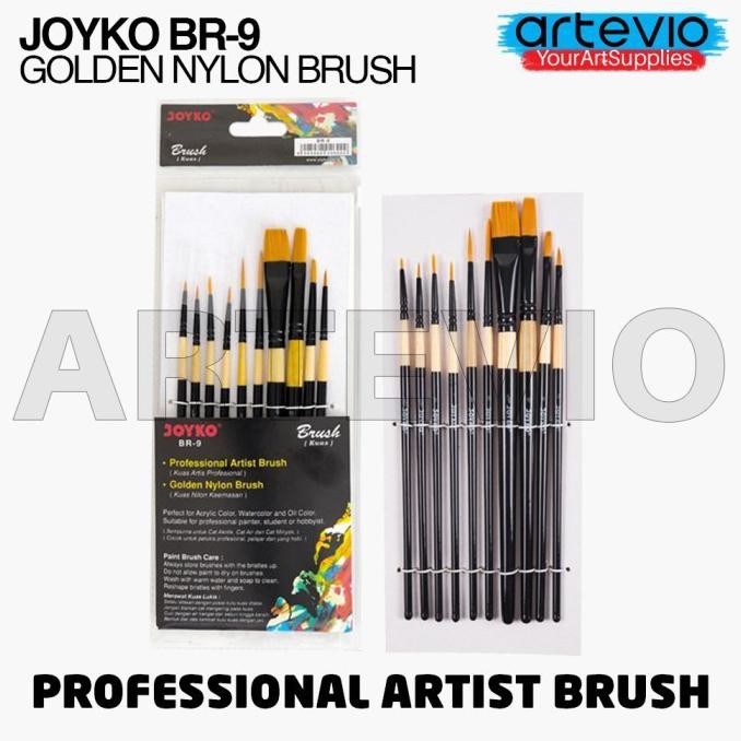 

TERMURAH Brush Kuas Cat Air Cat Minyak Lukis Acrylic Joyko BR-9 Kode 1308