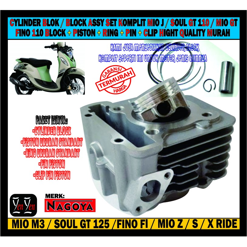 CYLINDER BLOK / BLOCK ASSY SET KOMPLIT MIO J / MIO GT 110 / SOUL GT 115I / FINO 110 MURAH